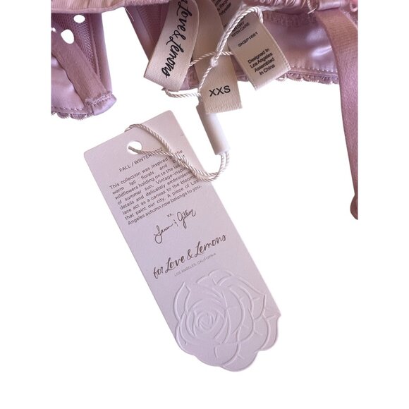 For Love & Lemons Pink Heart Mesh Corset Top With Ruffle Trim XXS - Picture 16 of 16